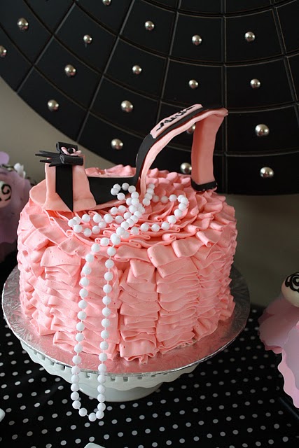 Paris pink beading buds birthday cake