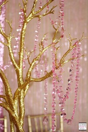 pink and gold party decor beading buds beading party