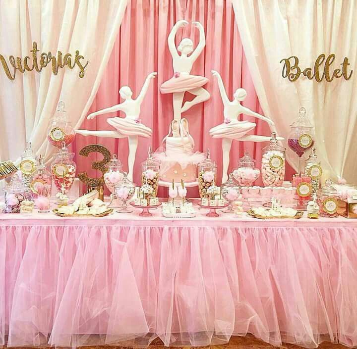 Beading Buds ballet party dessert table.