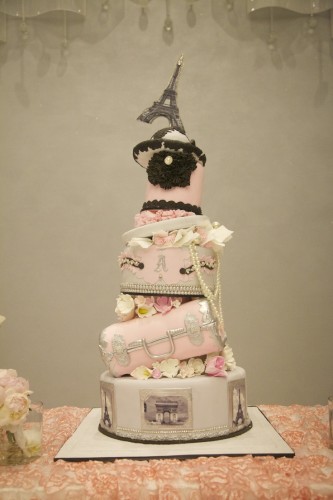 Paris birthday party cake