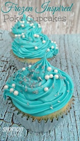 frozen blue cupcakes beading buds birthday party