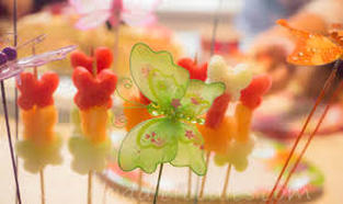 Butterfly fruit kabobs birthday party toronto.