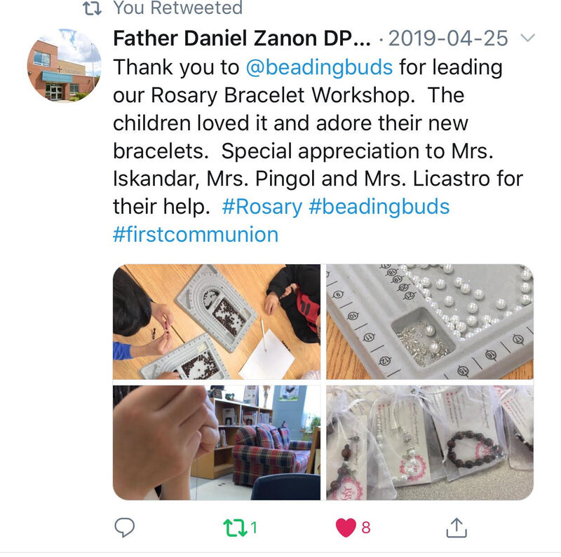 Rosary Bracelet First Communion School Workshop Toronto